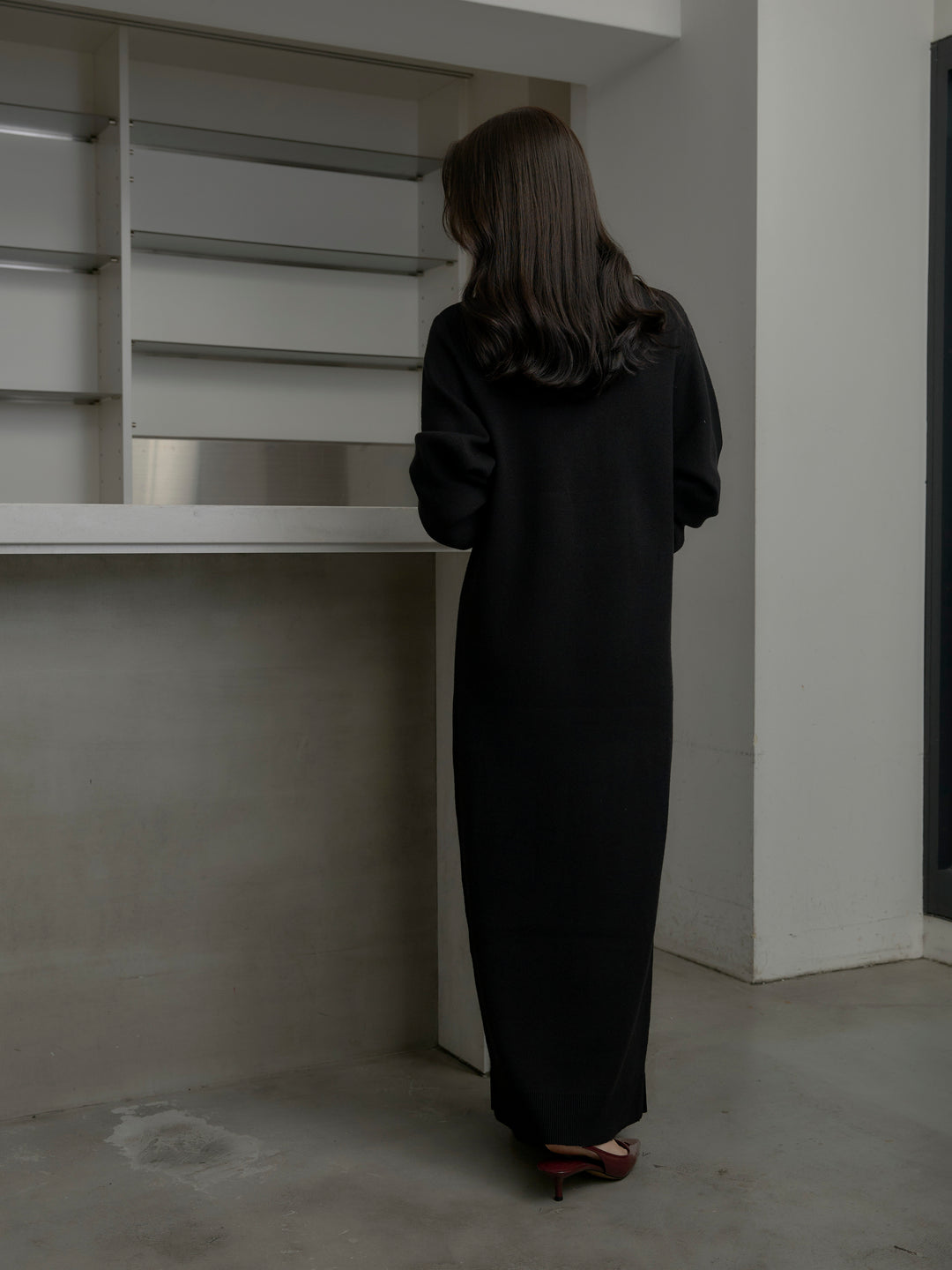 配色ポロニットワンピース