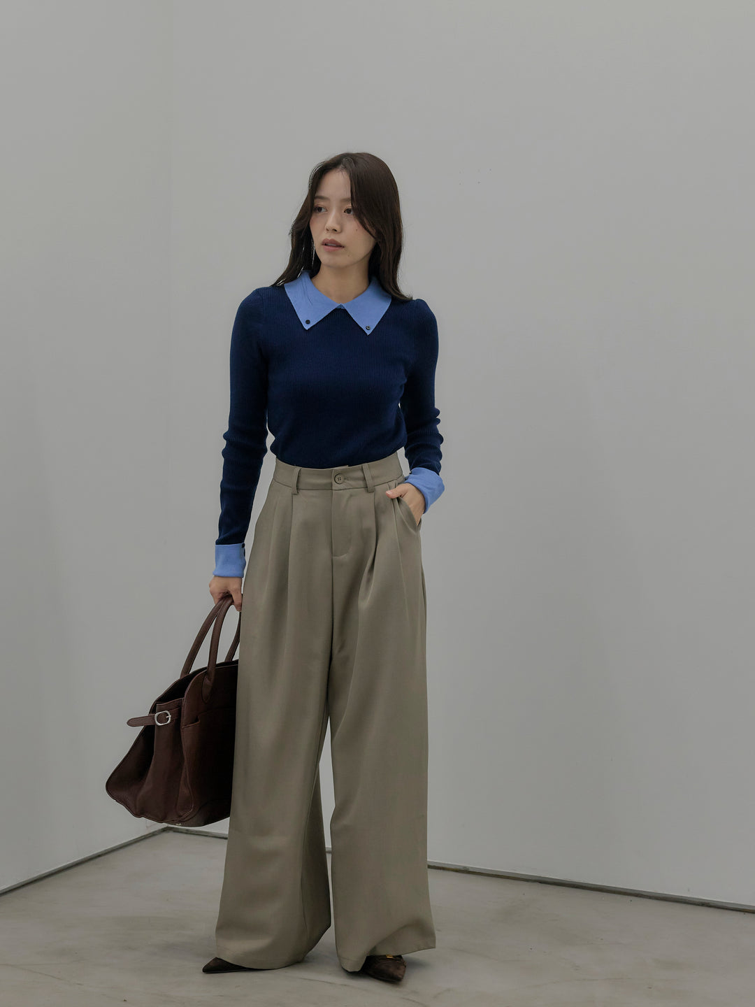 デザインタックワイドパンツ