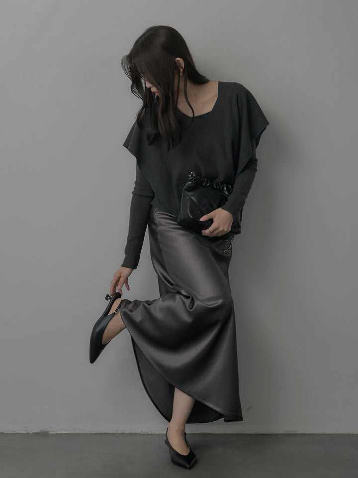 ヘビーサテンAラインスカート