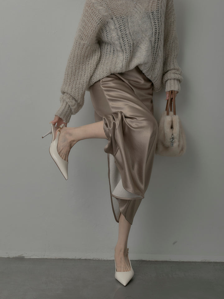 ヘビーサテンAラインスカート