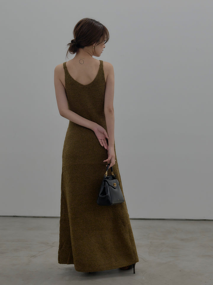 リュクスリブニットロングドレス