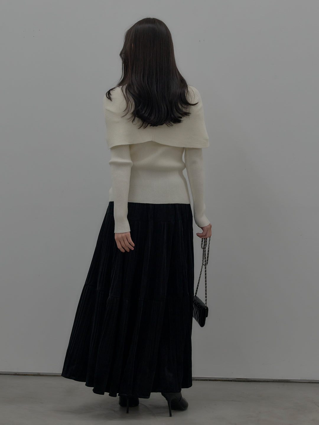 ベロアプリーツティアードスカート