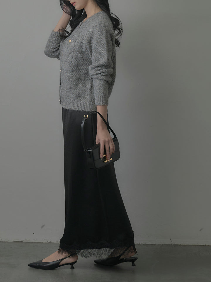 裾レースサテンスカート