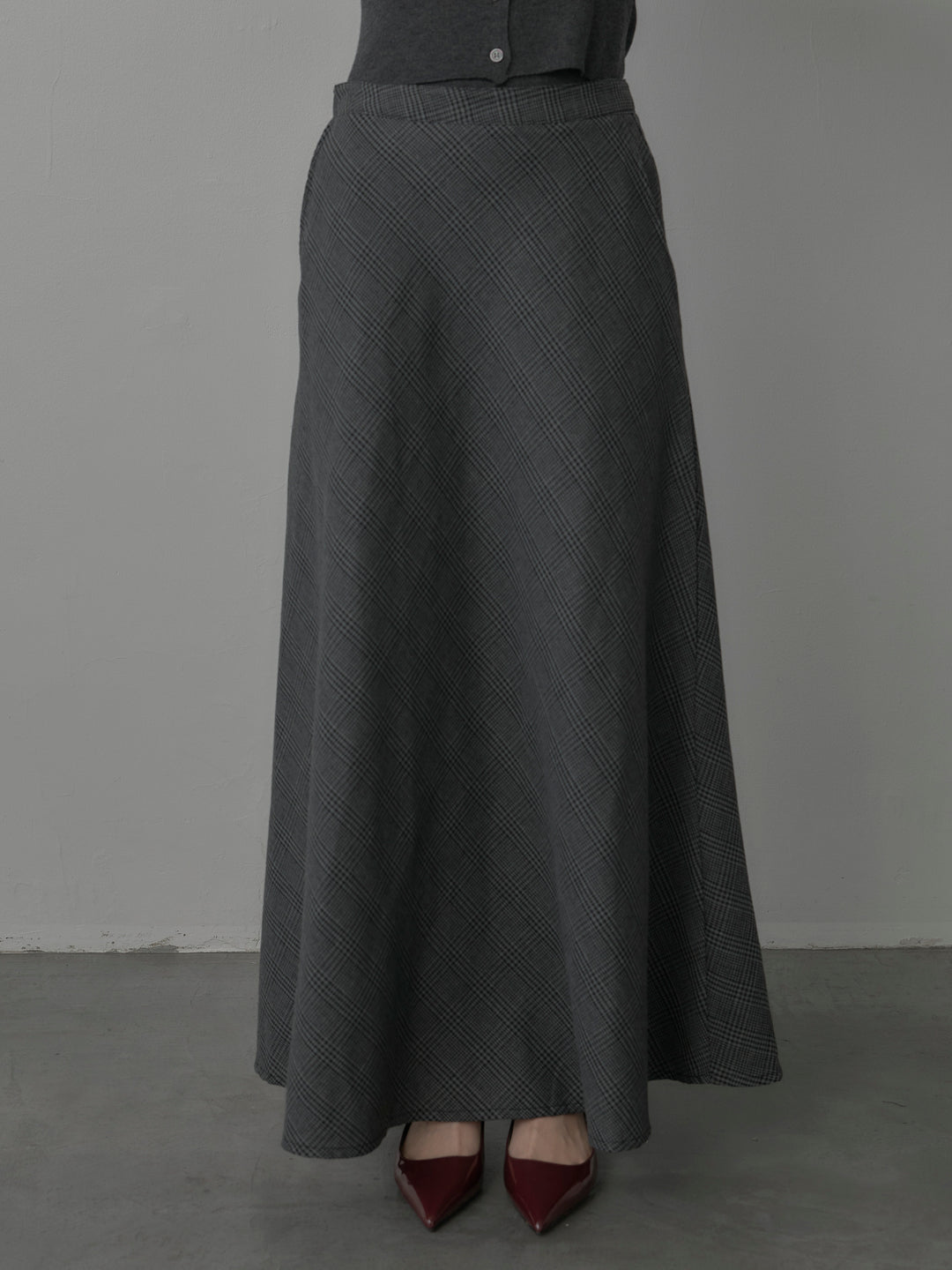 [予約]チェックフレアスカート