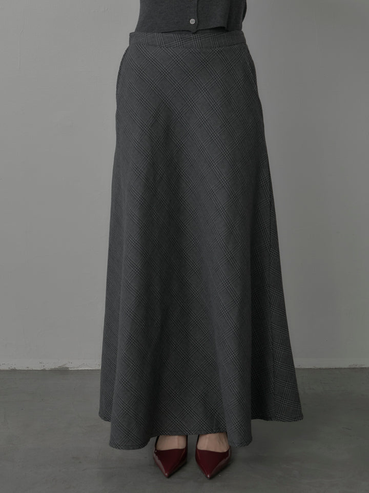 [予約]チェックフレアスカート