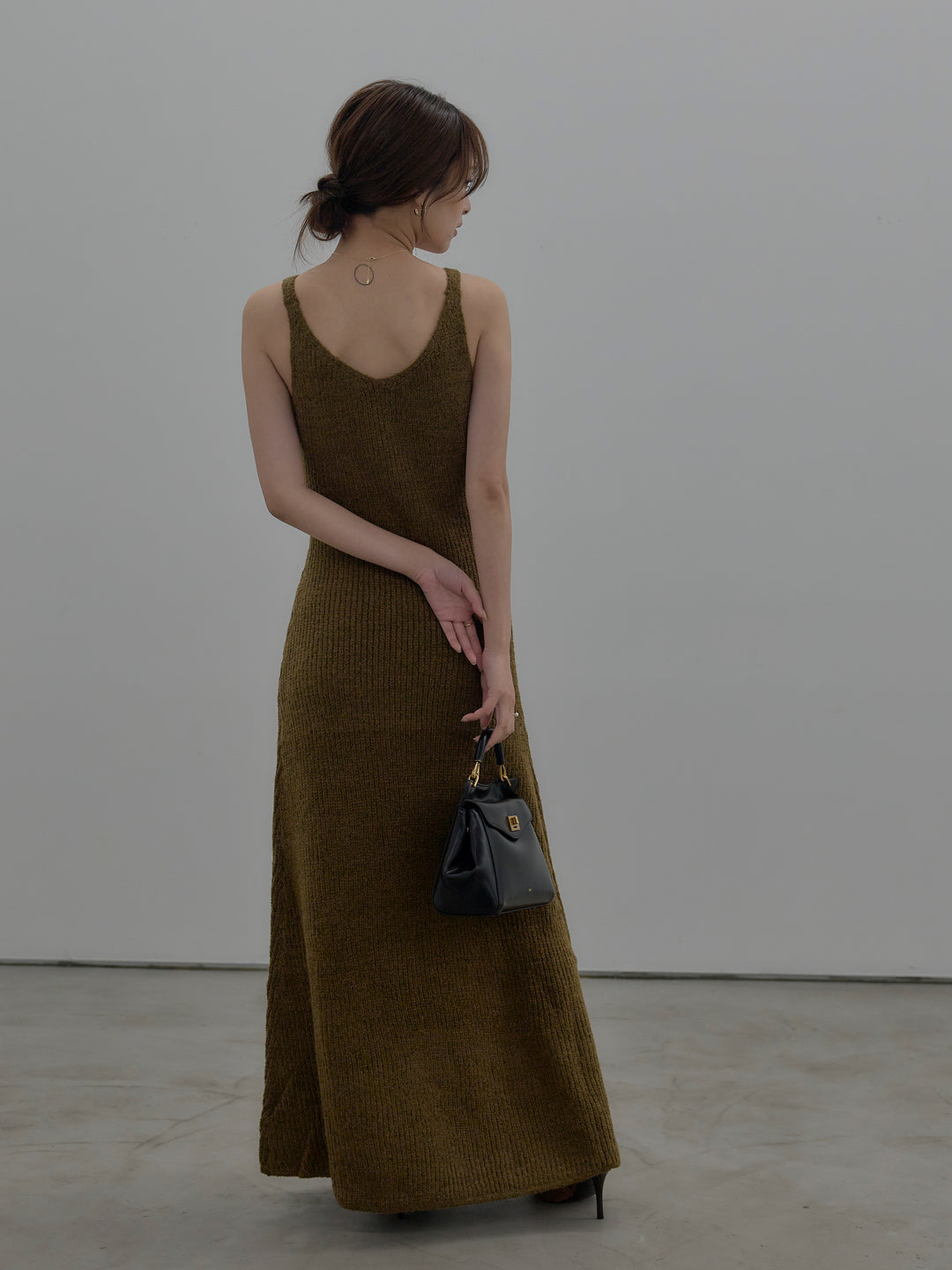 【SET】【Essential】オーバーサイズジャケットコート+リュクスリブニットロングドレス(2set)