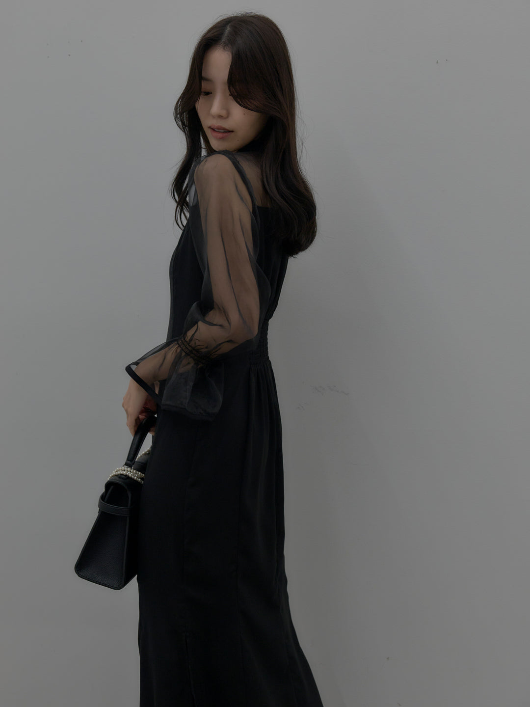 【essential】スタンドカラーマーメイドドレス