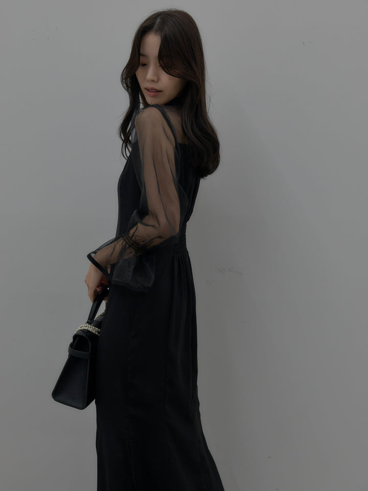 【essential】スタンドカラーマーメイドドレス