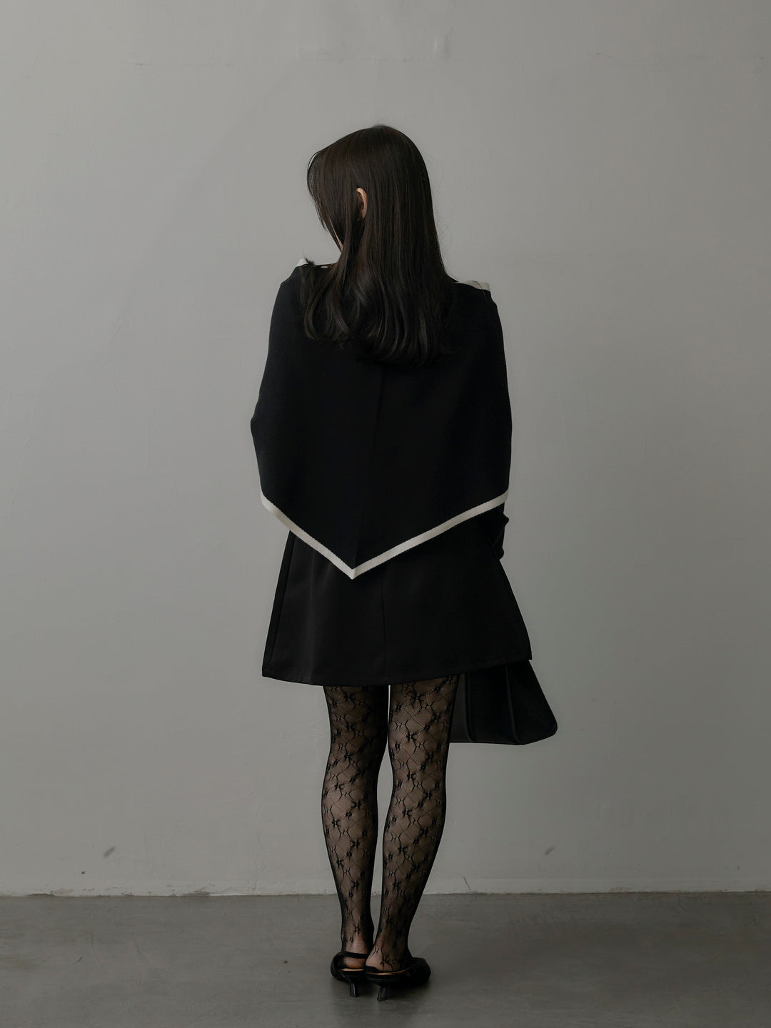 【SET】配色スカーフ付きニットトップス+ベルト付きプリーツミニスカート(2set)