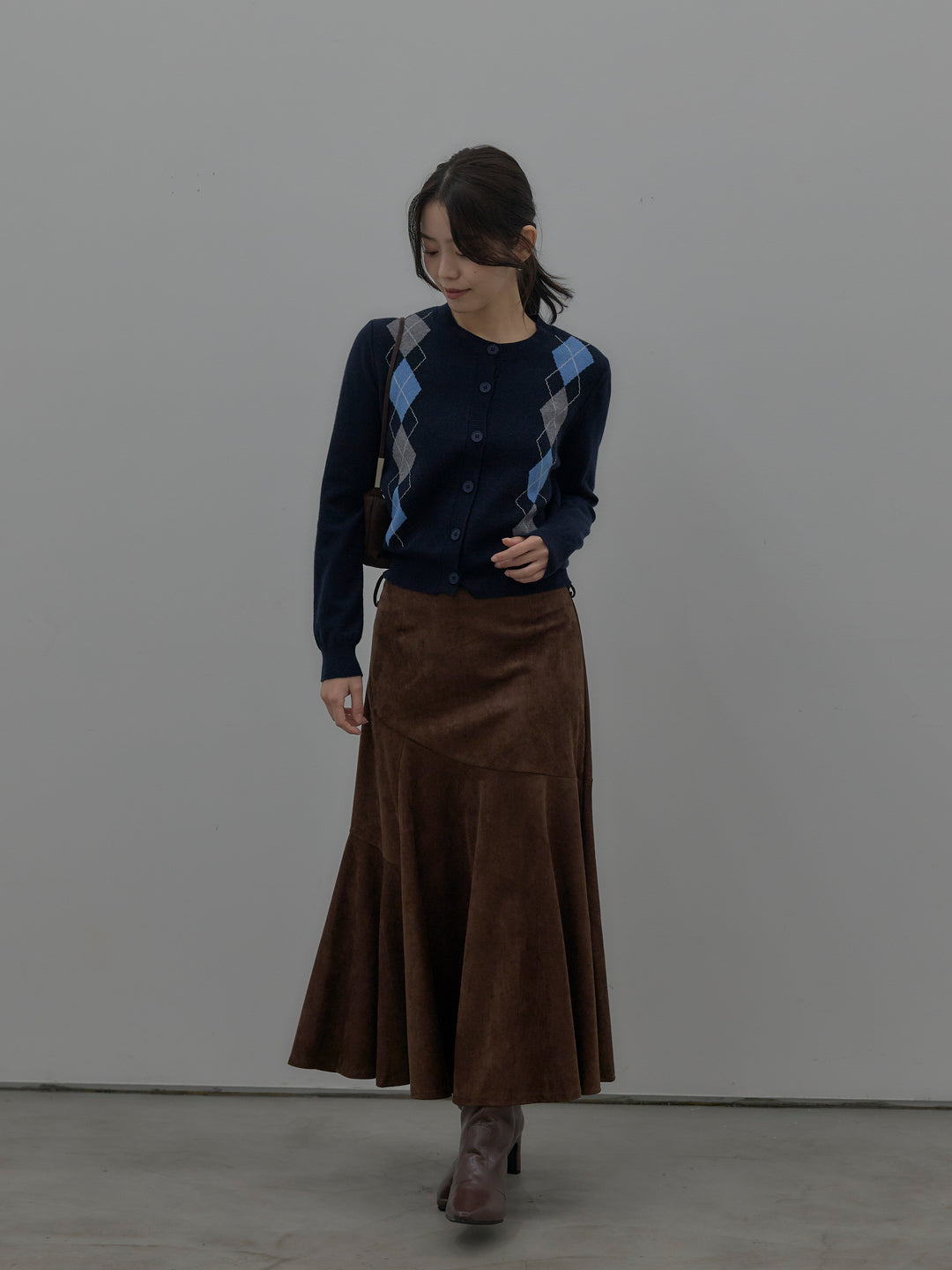 スウェードフレアスカート