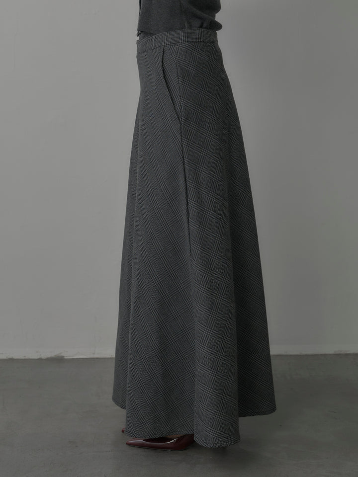 [予約]チェックフレアスカート