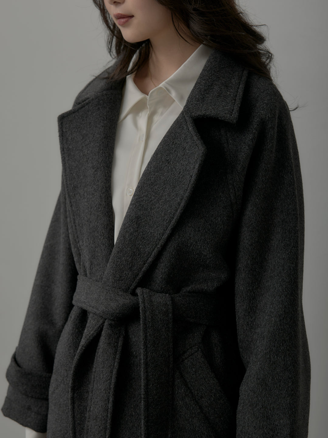 【Essential】ソフトウールリバートレンチコート