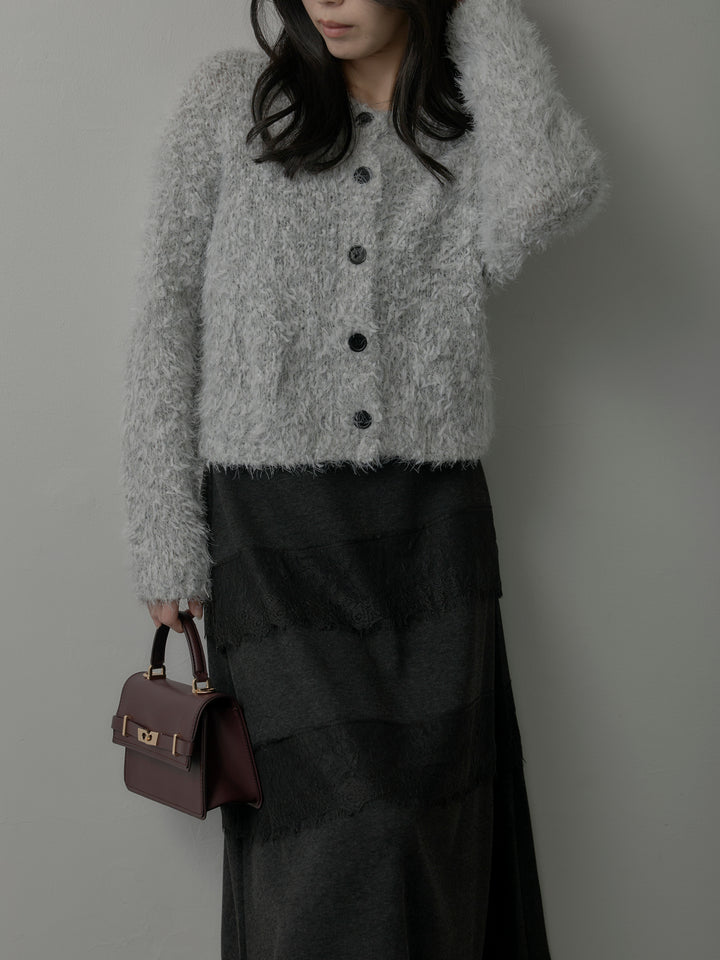 フェザーループニットカーディガン