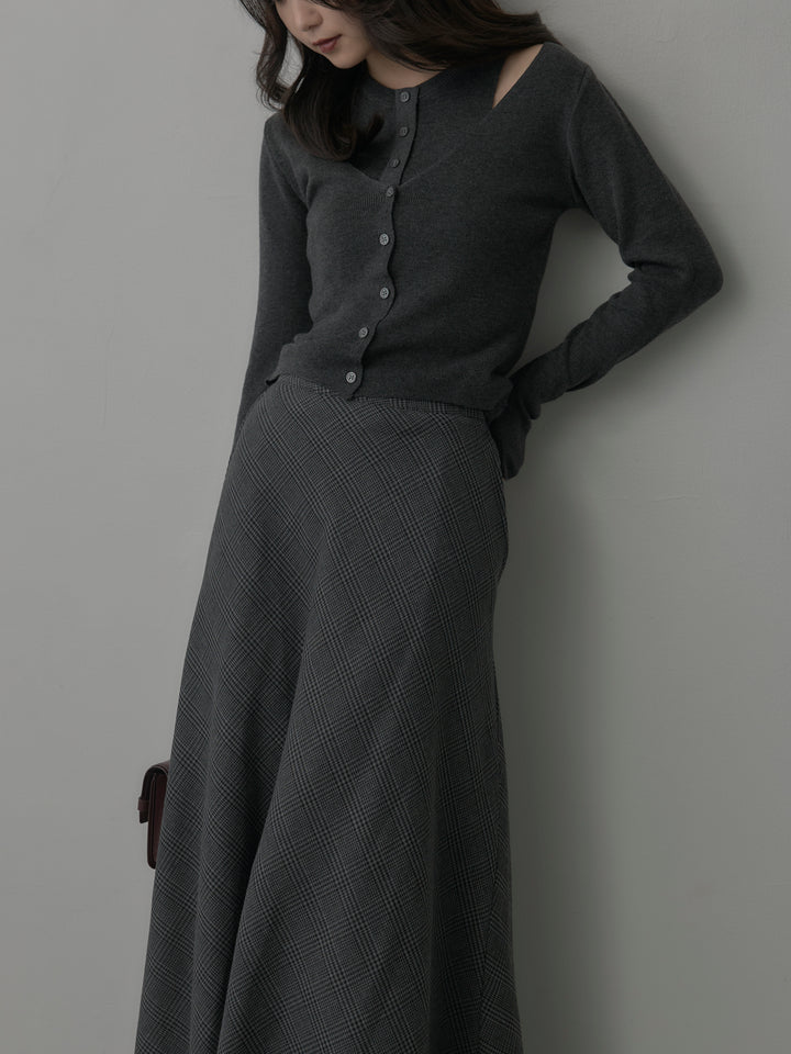 [予約]レイヤードデザインニットトップス