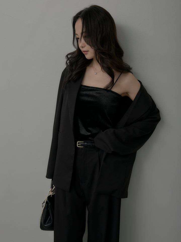 【SET】【Essential】ボックスシルエットテーラードジャケット+【Essential】３タックスラックス(2set)