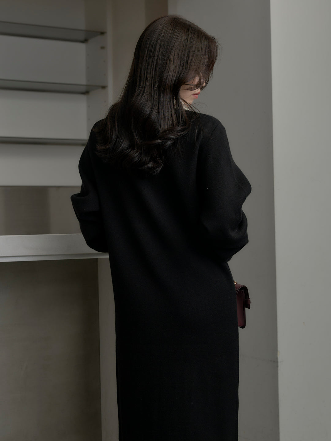 配色ポロニットワンピース