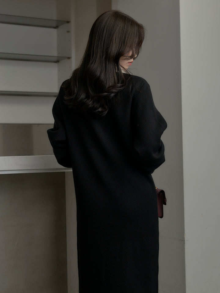 配色ポロニットワンピース