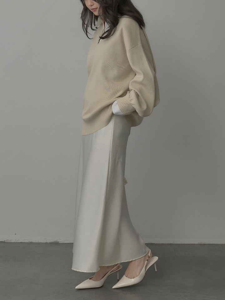 【SET】ナローAラインサテンスカート+ナローAラインサテンスカート(2set)