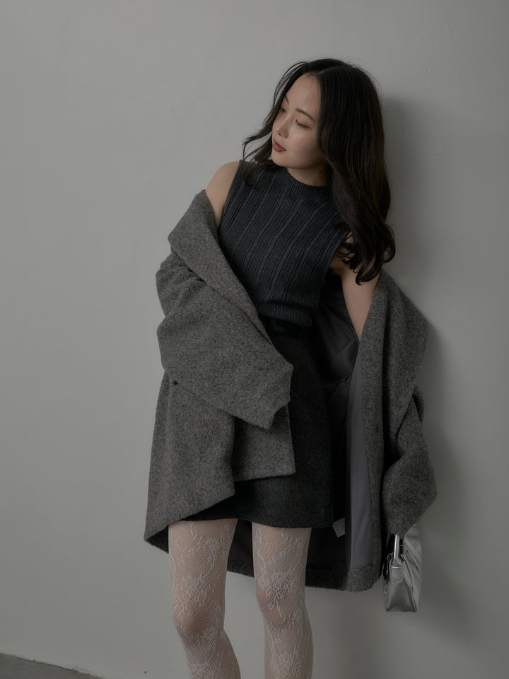 [予約]プチハイネックリブニットタンク