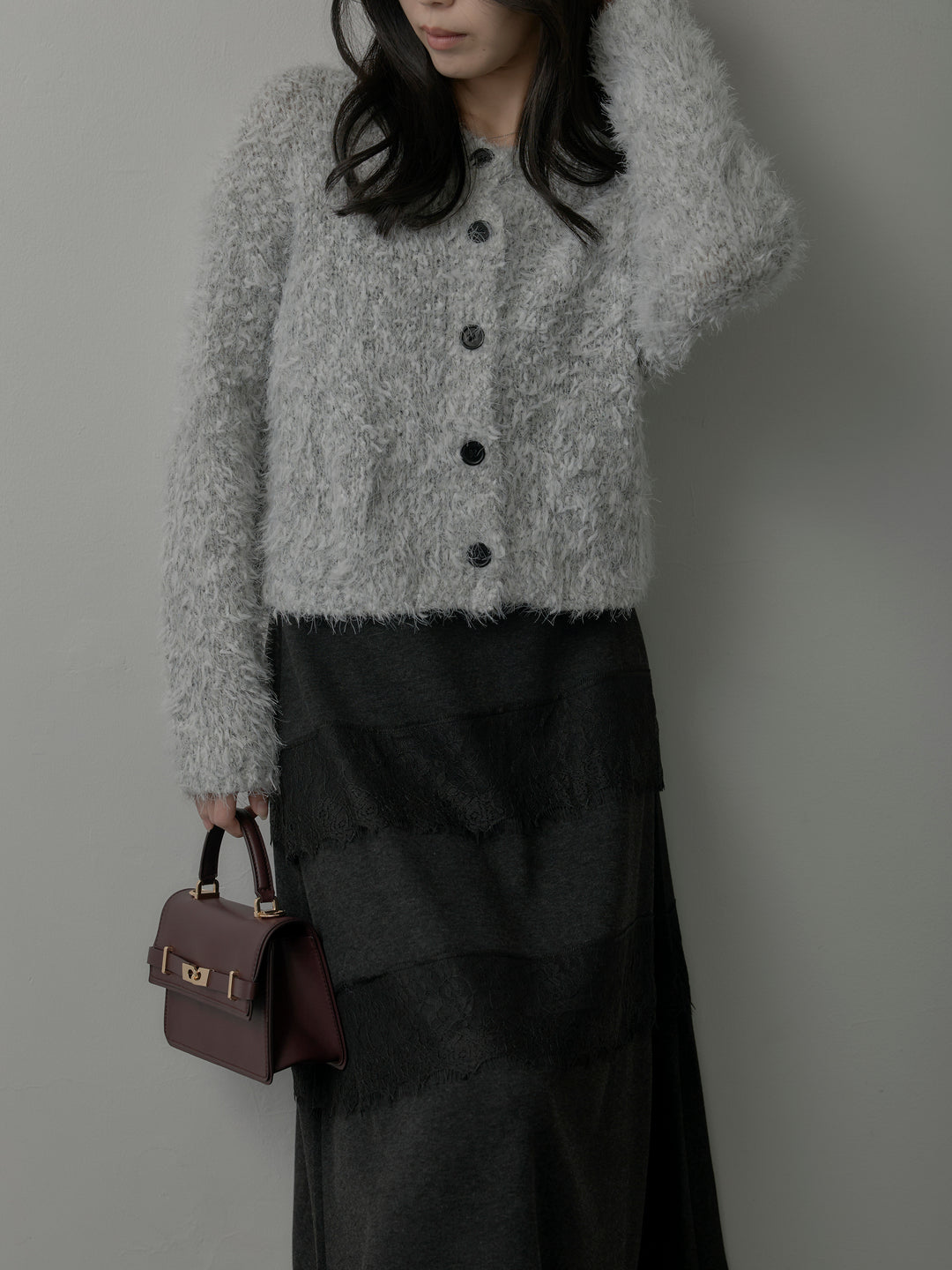 レースデザインフレアスカート