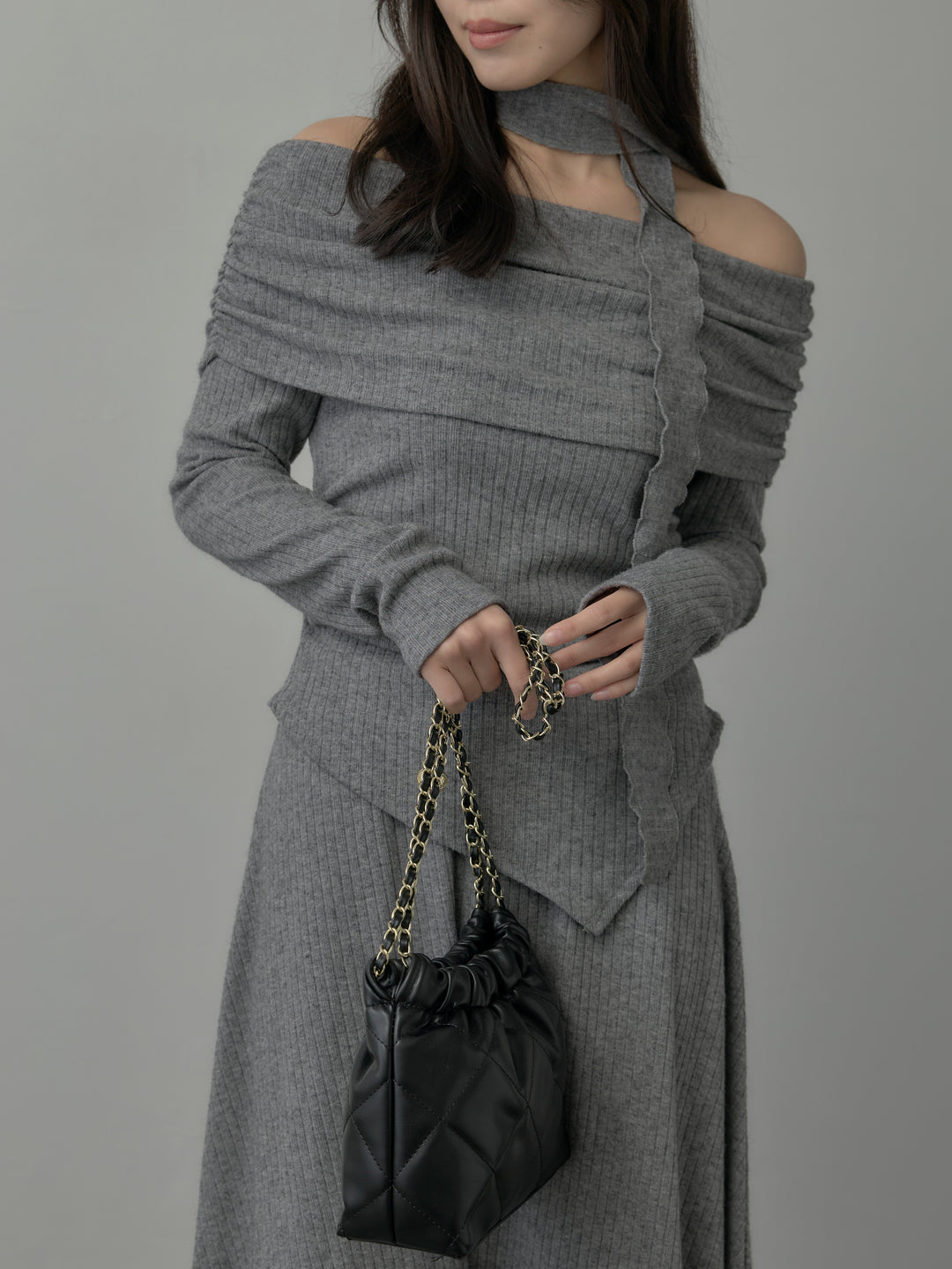 リブニットオフショルSETUP