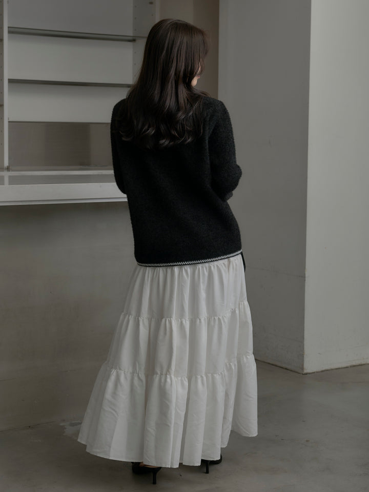 【Essential】ピーチスキンティアードスカート