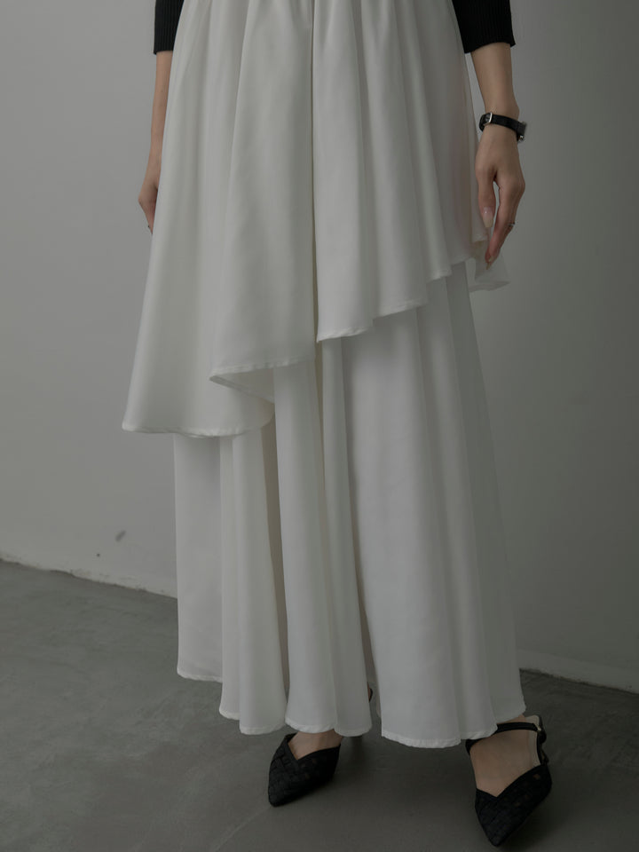 【Essential】7部袖リブドッキングワンピース