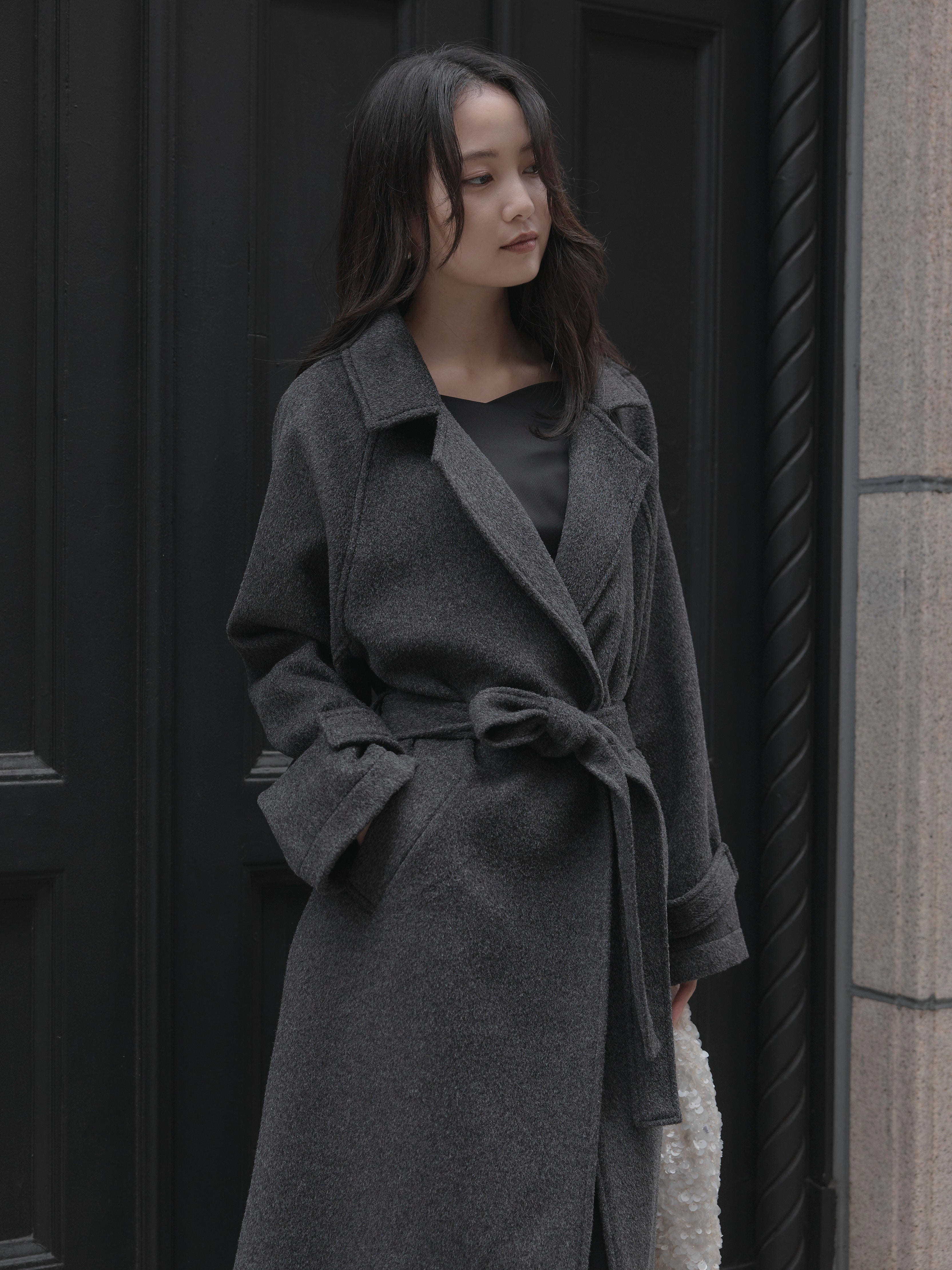 Essential】ハートネックロングスリーブサテンワンピース – nairo