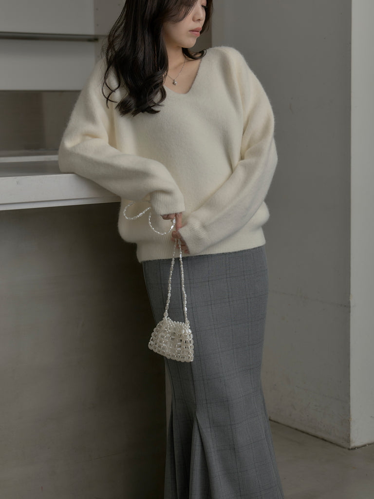 モヘアタッチVネックニットプルオーバー – nairo