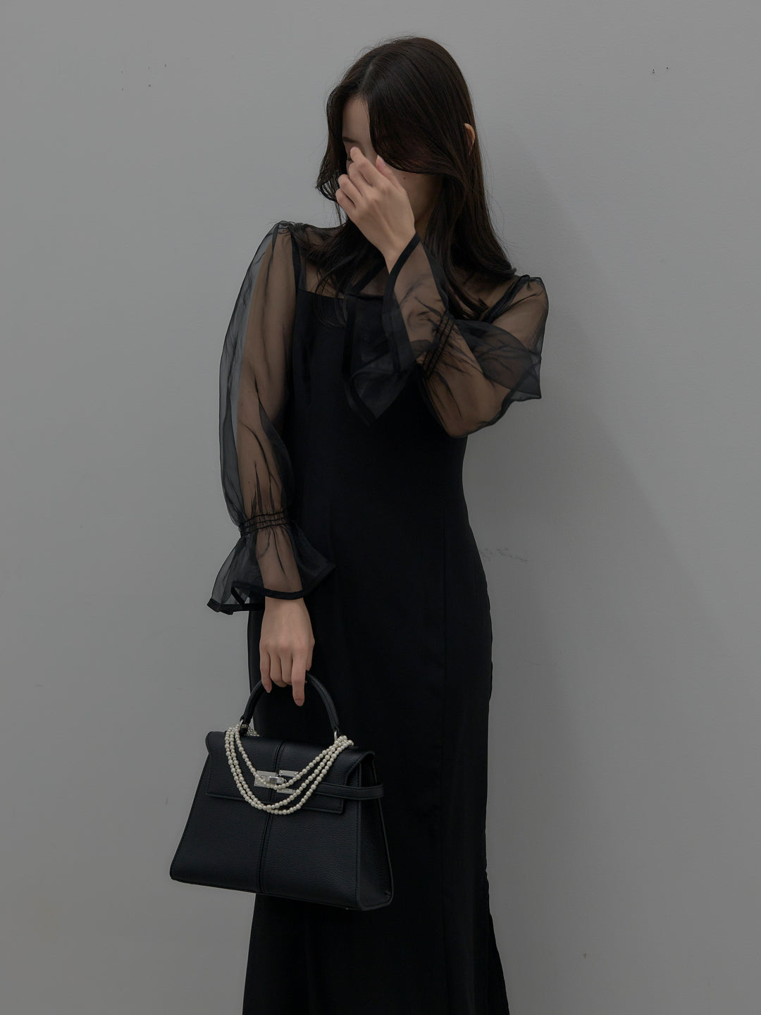 【essential】スタンドカラーマーメイドドレス