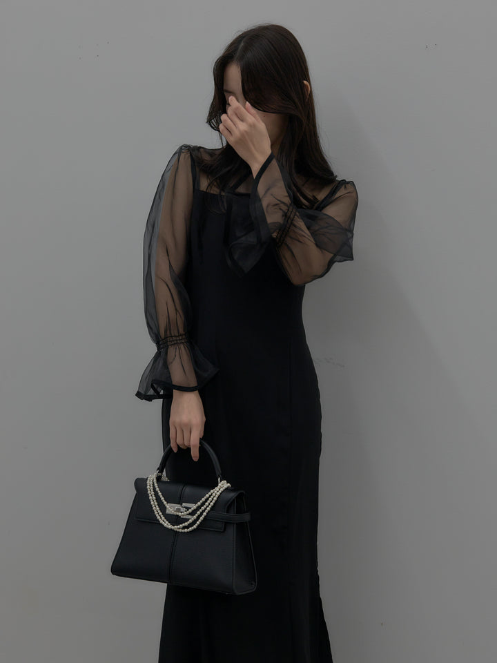 【essential】スタンドカラーマーメイドドレス