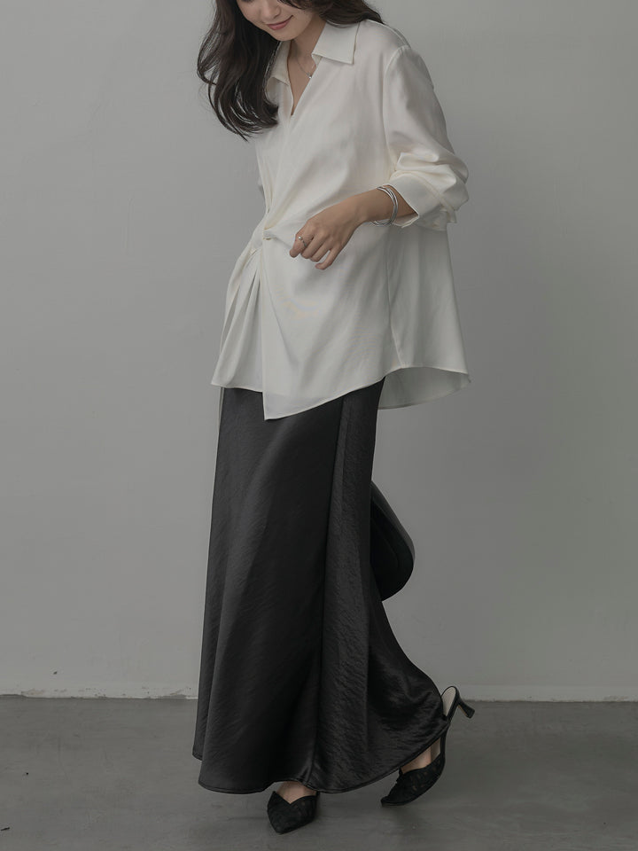 【SET】ナローAラインサテンスカート+ナローAラインサテンスカート(2set)