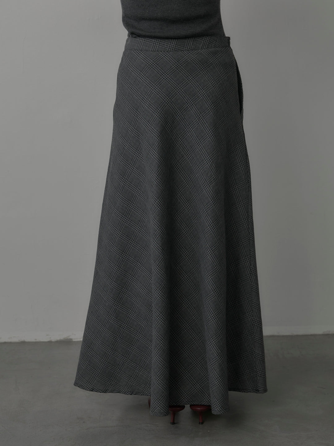 [予約]チェックフレアスカート