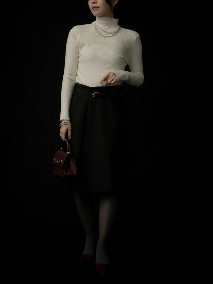 ウエストポーチ付きミディスカート