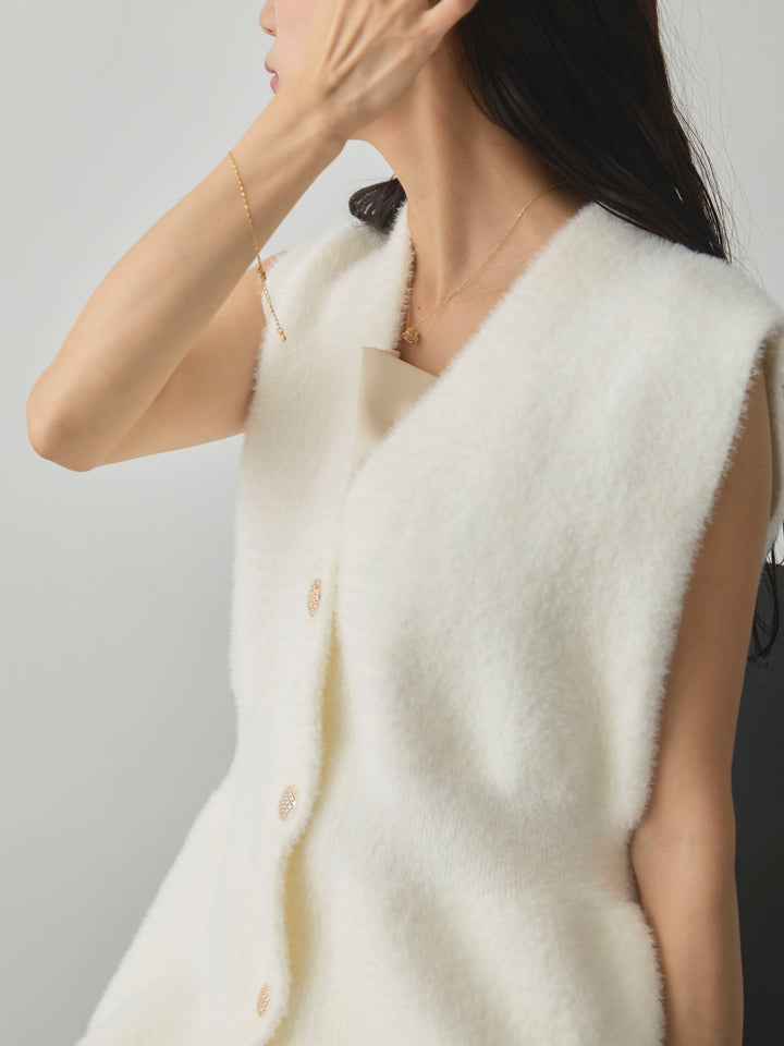 [予約]シャギーニットペプラムベスト