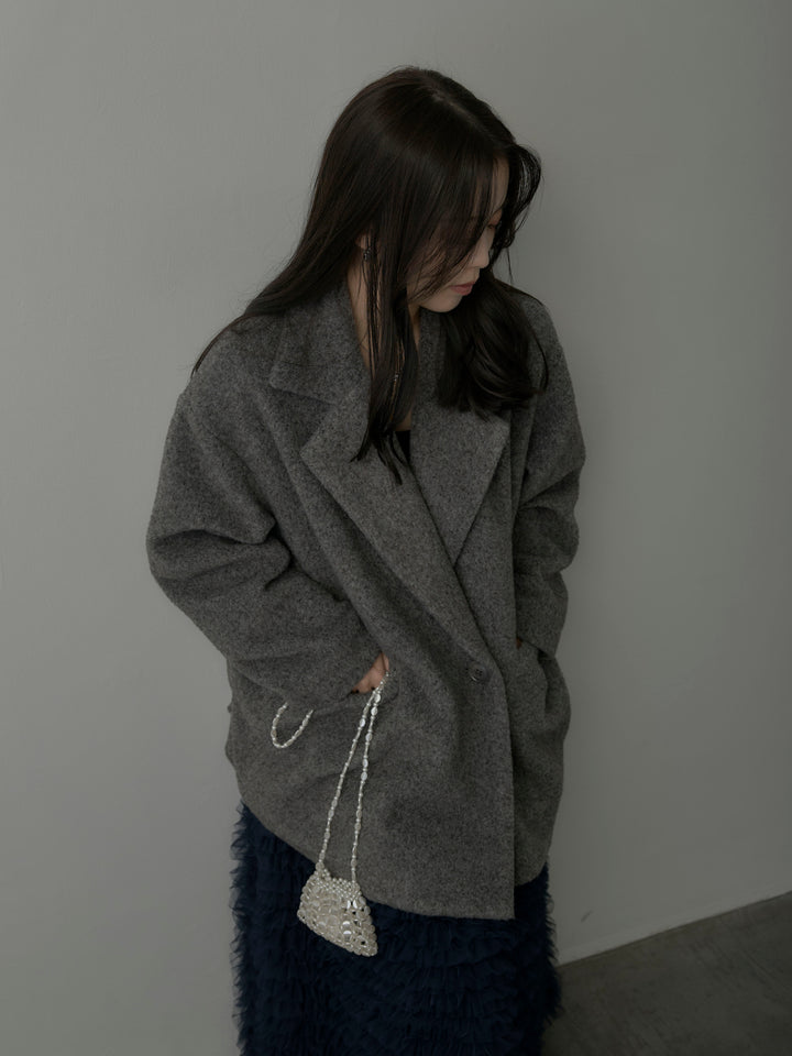 【SET】【Essential】オーバーサイズジャケットコート+ドラマチックフリルチュールスカート(2set)