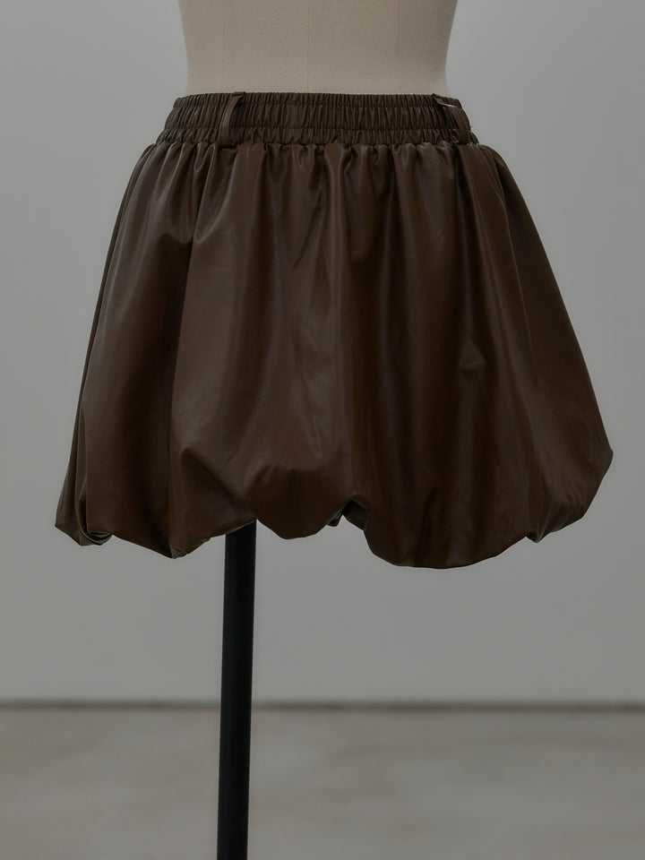 ソフトレザーバルーンミニスカート