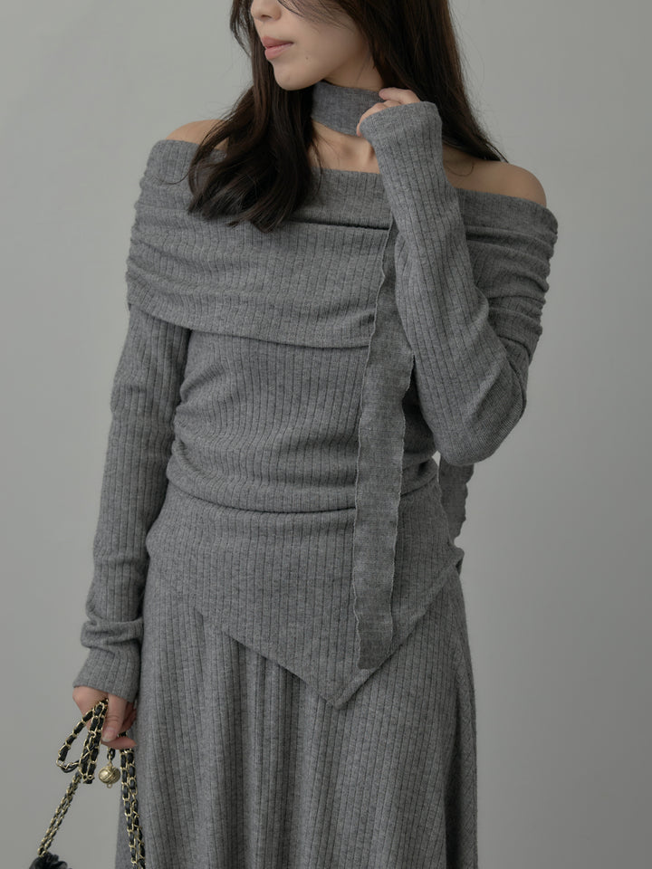 リブニットオフショルSETUP