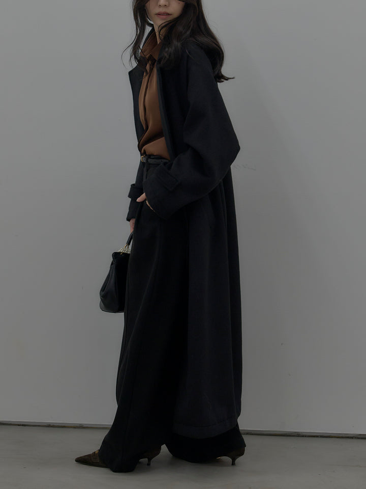 裏起毛センターシームタックワイドパンツ