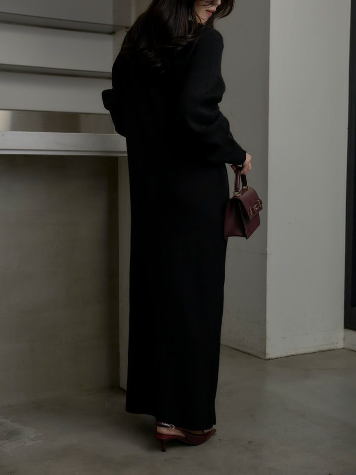 配色ポロニットワンピース