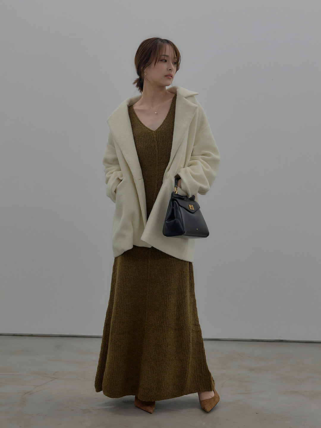 リュクスリブニットロングドレス