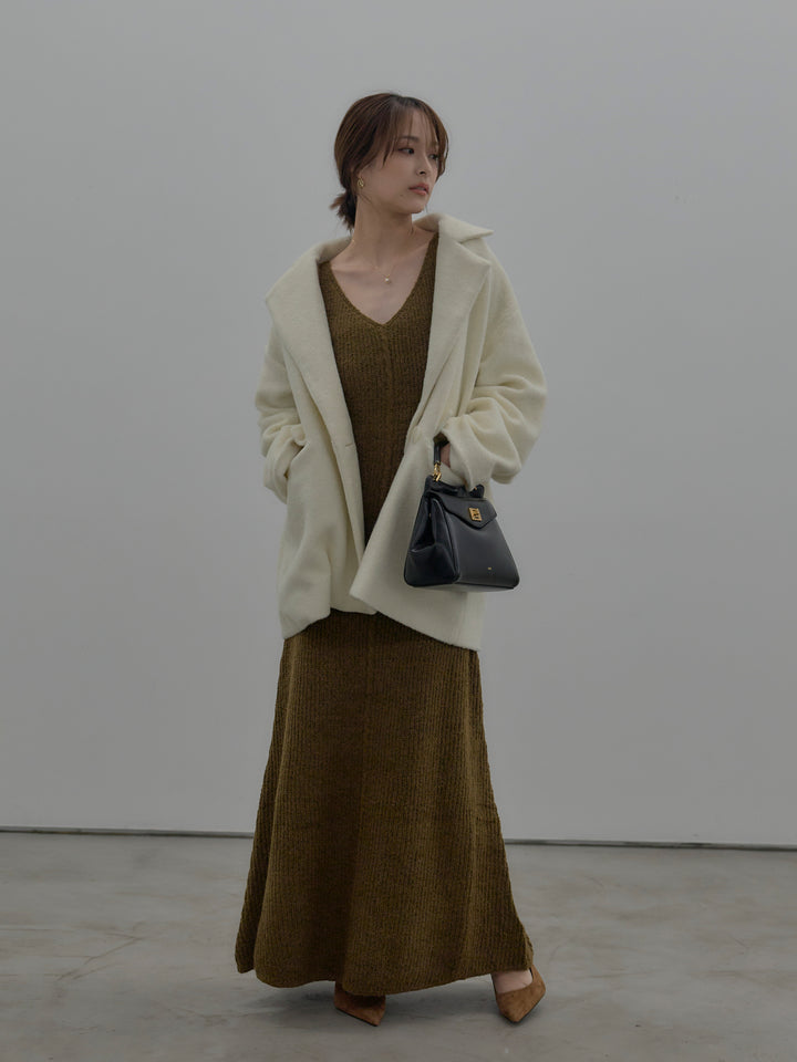 リュクスリブニットロングドレス