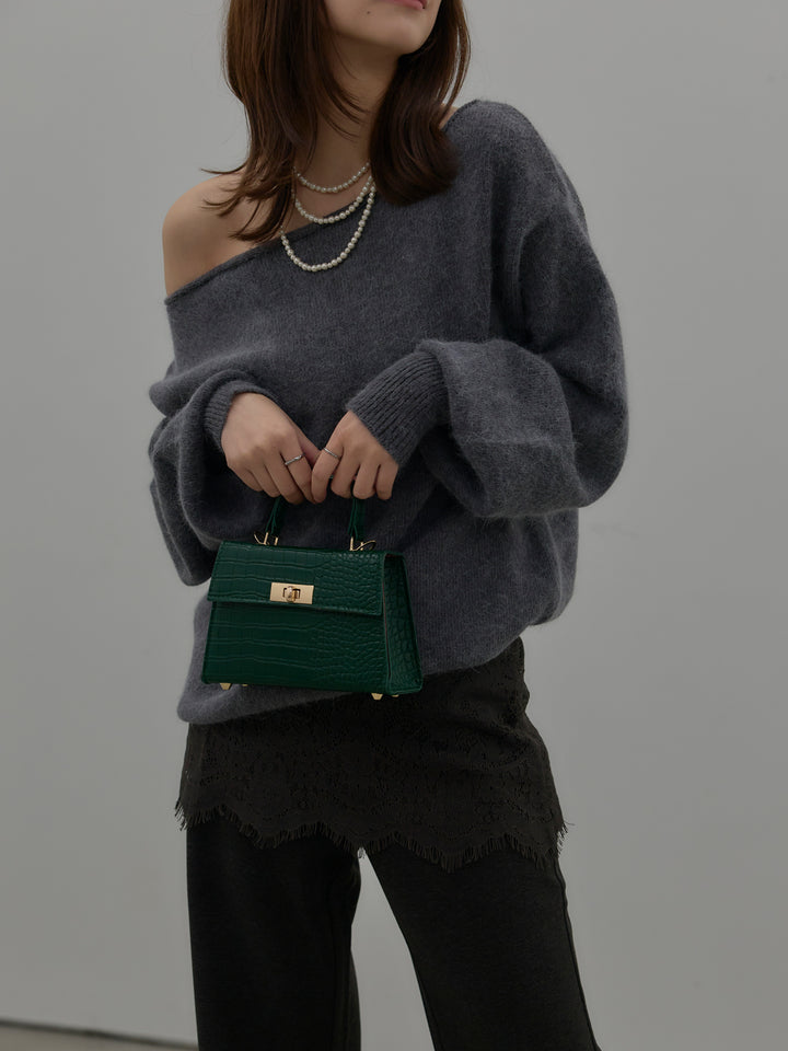 【premium touch】2wayショルダーニットプルオーバー