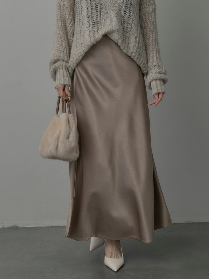 ヘビーサテンAラインスカート