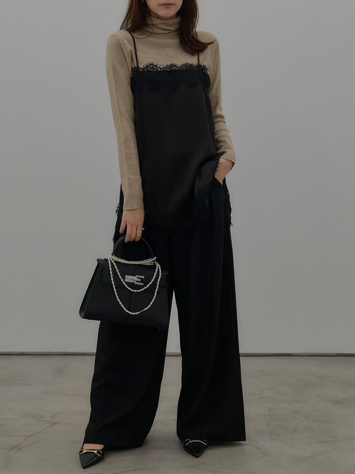 レースサテンキャミソール