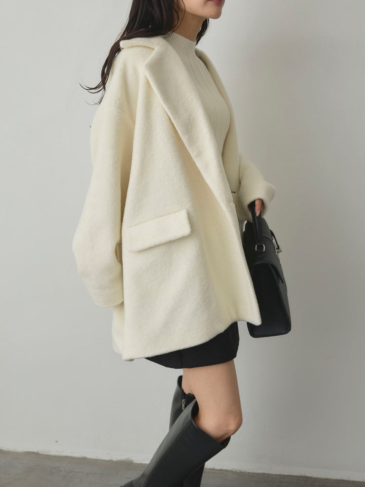 【SET】【Essential】オーバーサイズジャケットコート+プチハイネックリブニットタンク(2set)