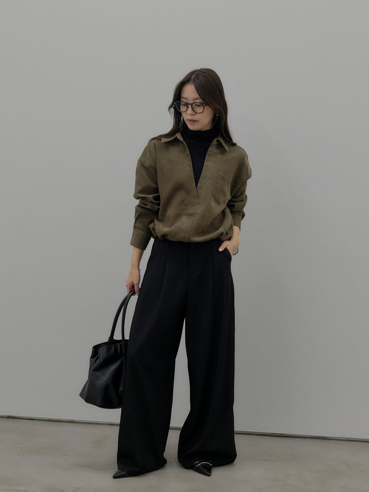 デザインタックワイドパンツ