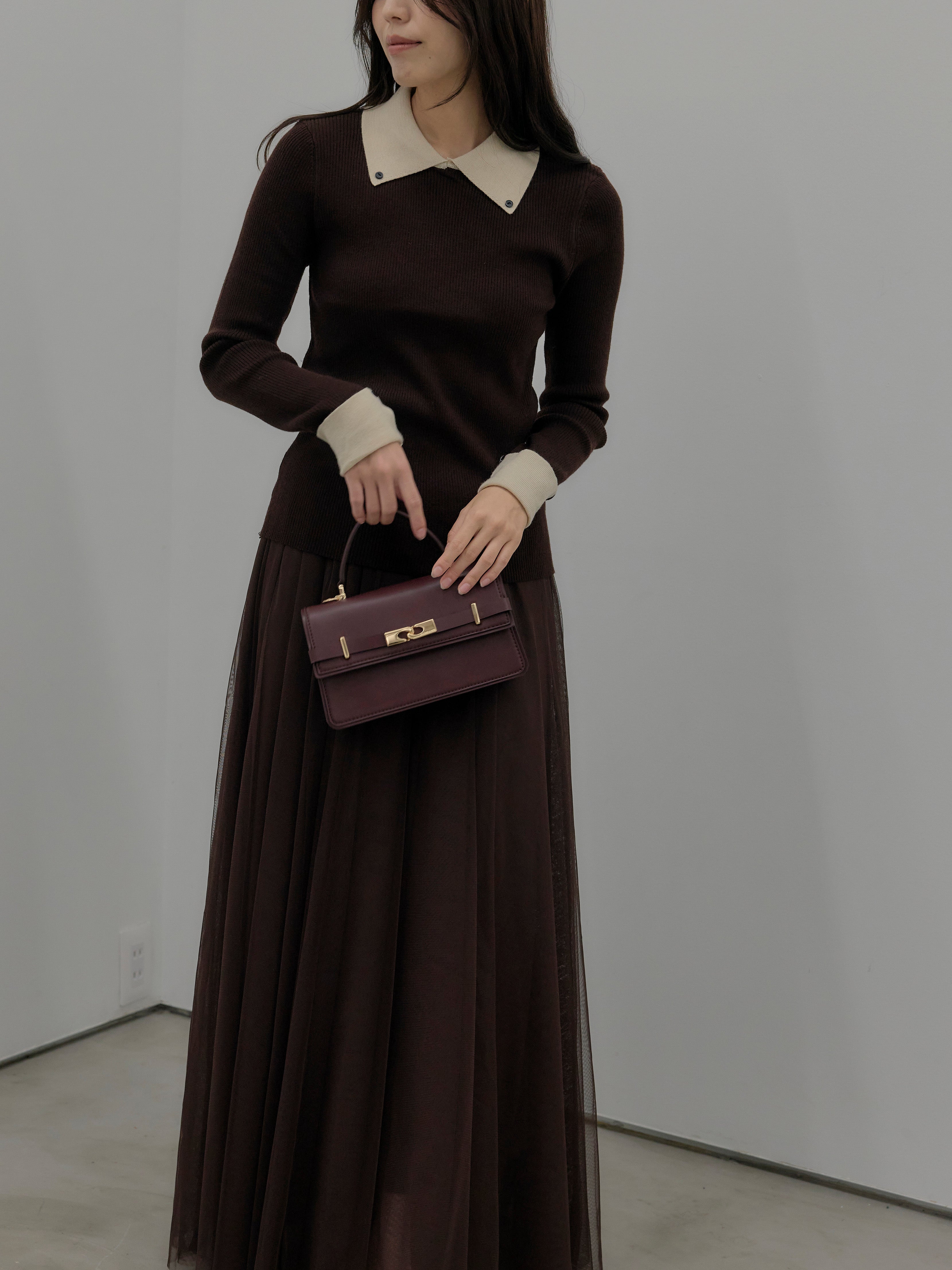 SET】配色カフスニットポロ+ボリュームチュールスカート(2set) – nairo