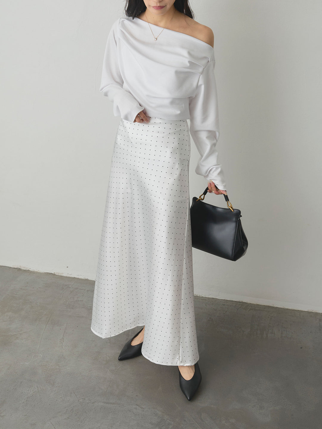 [予約]ドットサテンスカート