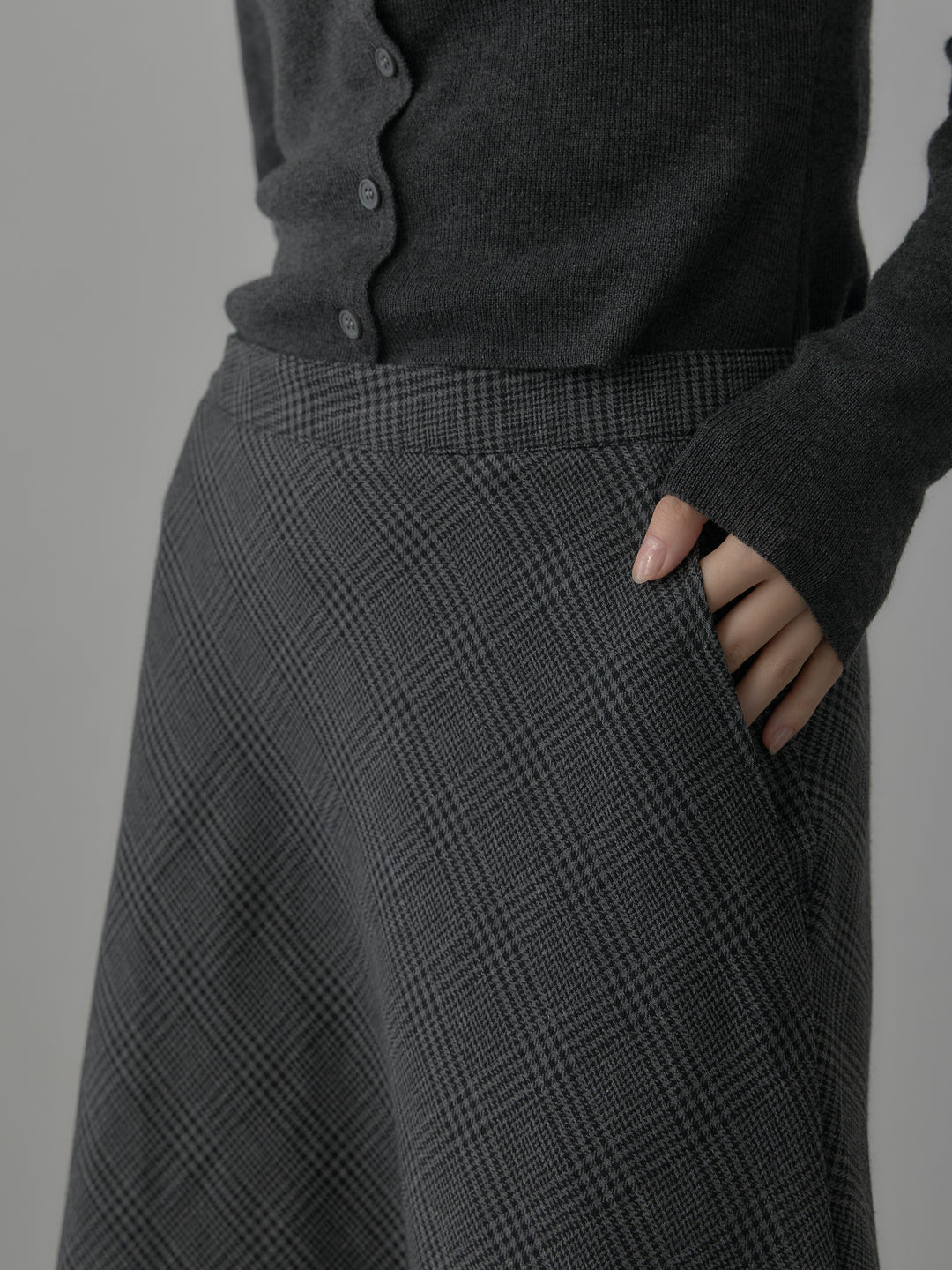 [予約]チェックフレアスカート